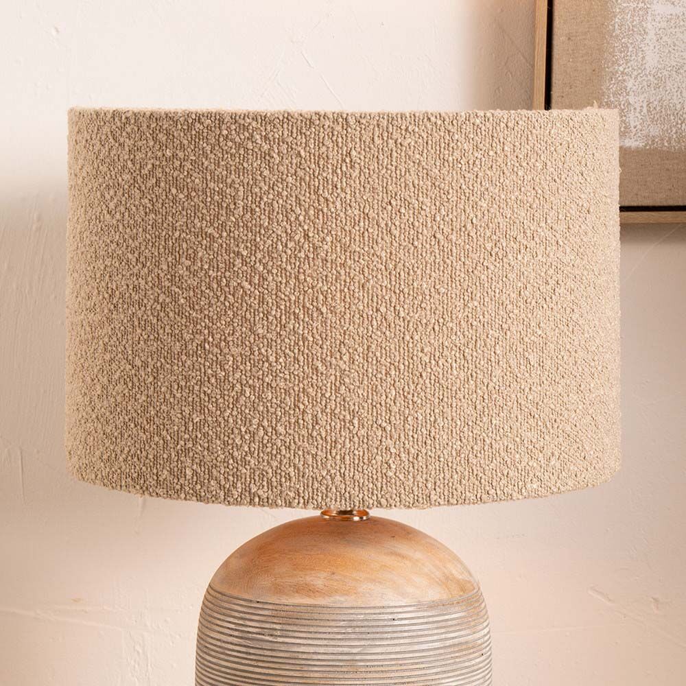 Pacific Rouen 40cm Taupe Boucle Cylinder Shade 36-070-16TA