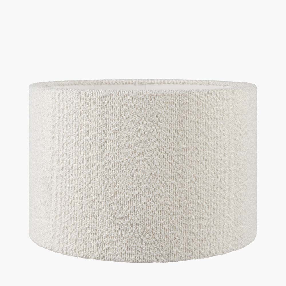 Pacific Rouen 40cm White Boucle Cylinder Shade 36-070-16WH - Image 2