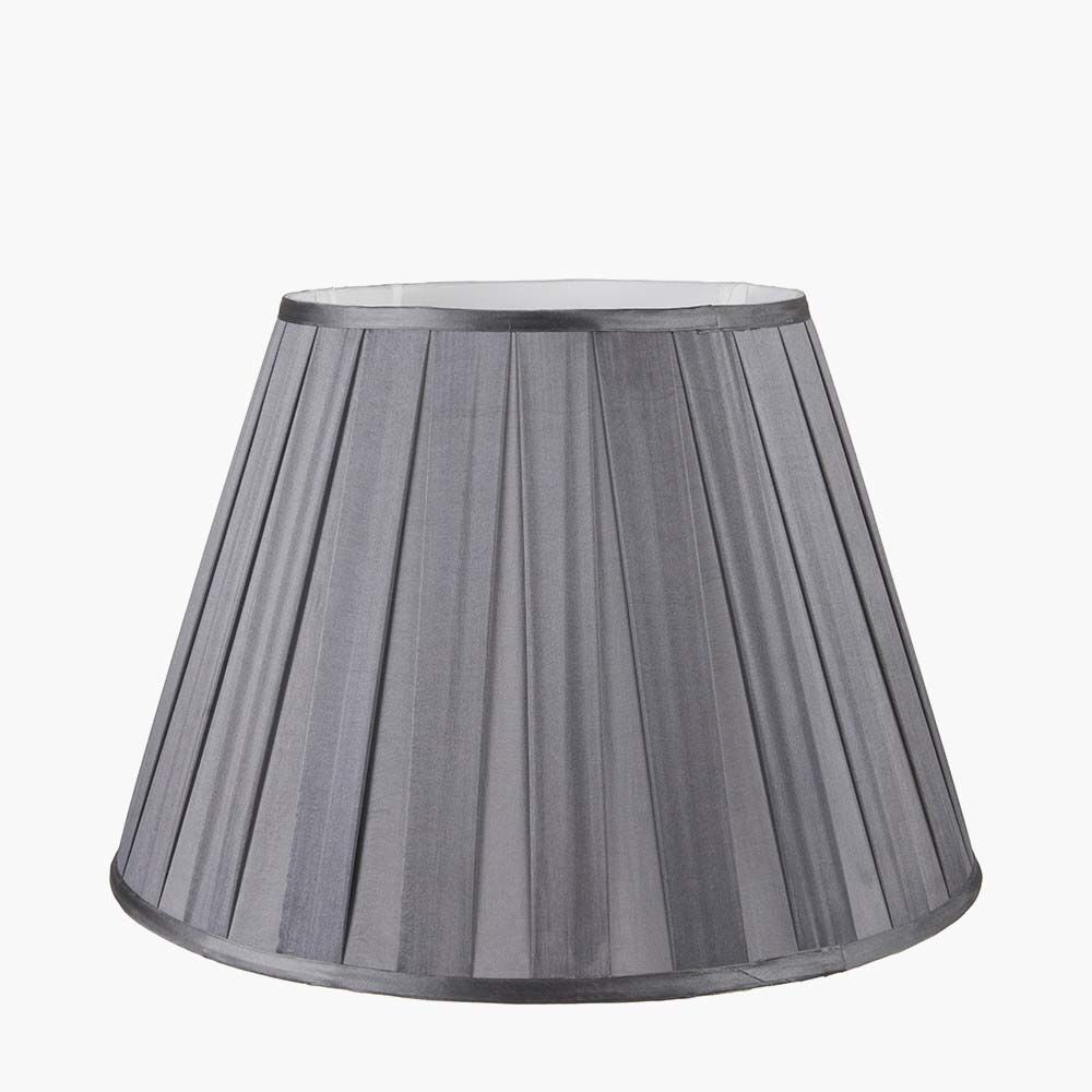 Pacific Maya 45cm Steel Grey Silk Box Pleat Shade 36-072-18SG - Image 2