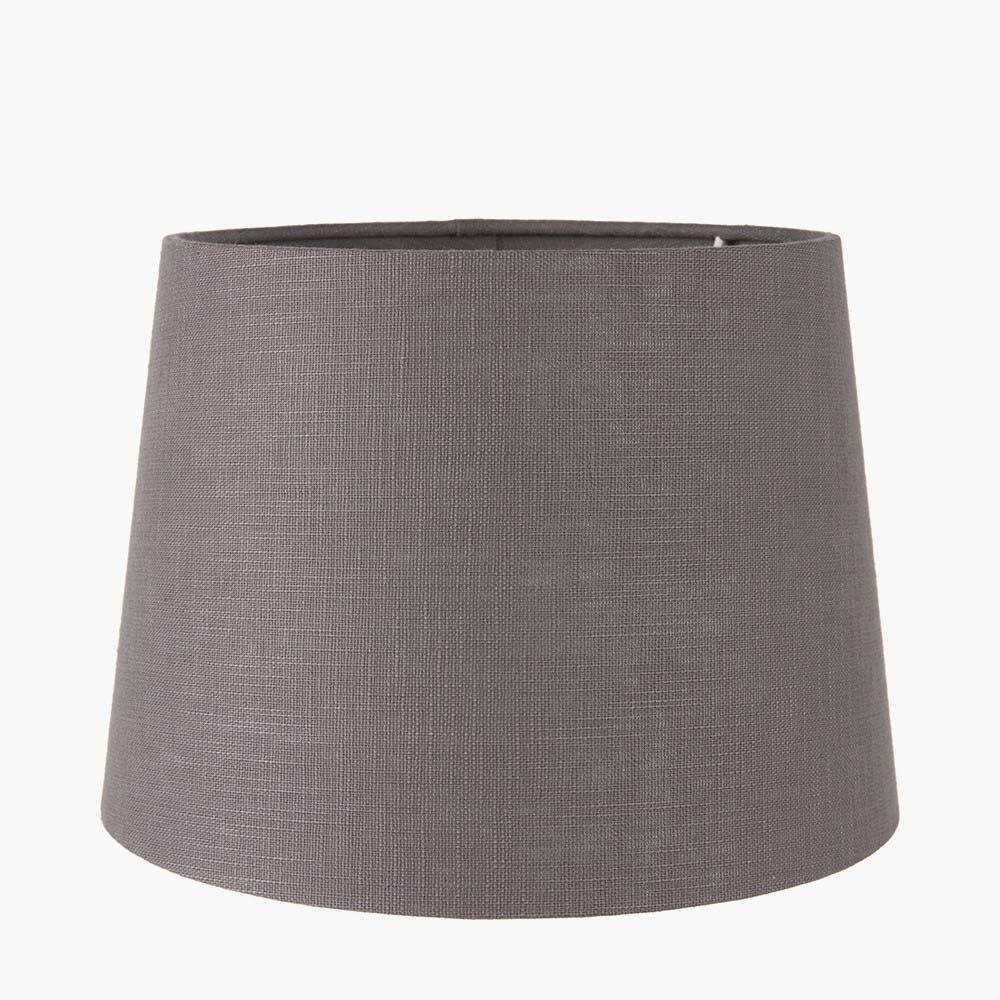 Pacific Lys 30cm Steel Grey Self Lined Linen Tapered Cylinder Shade 36-074-12SG - Image 2
