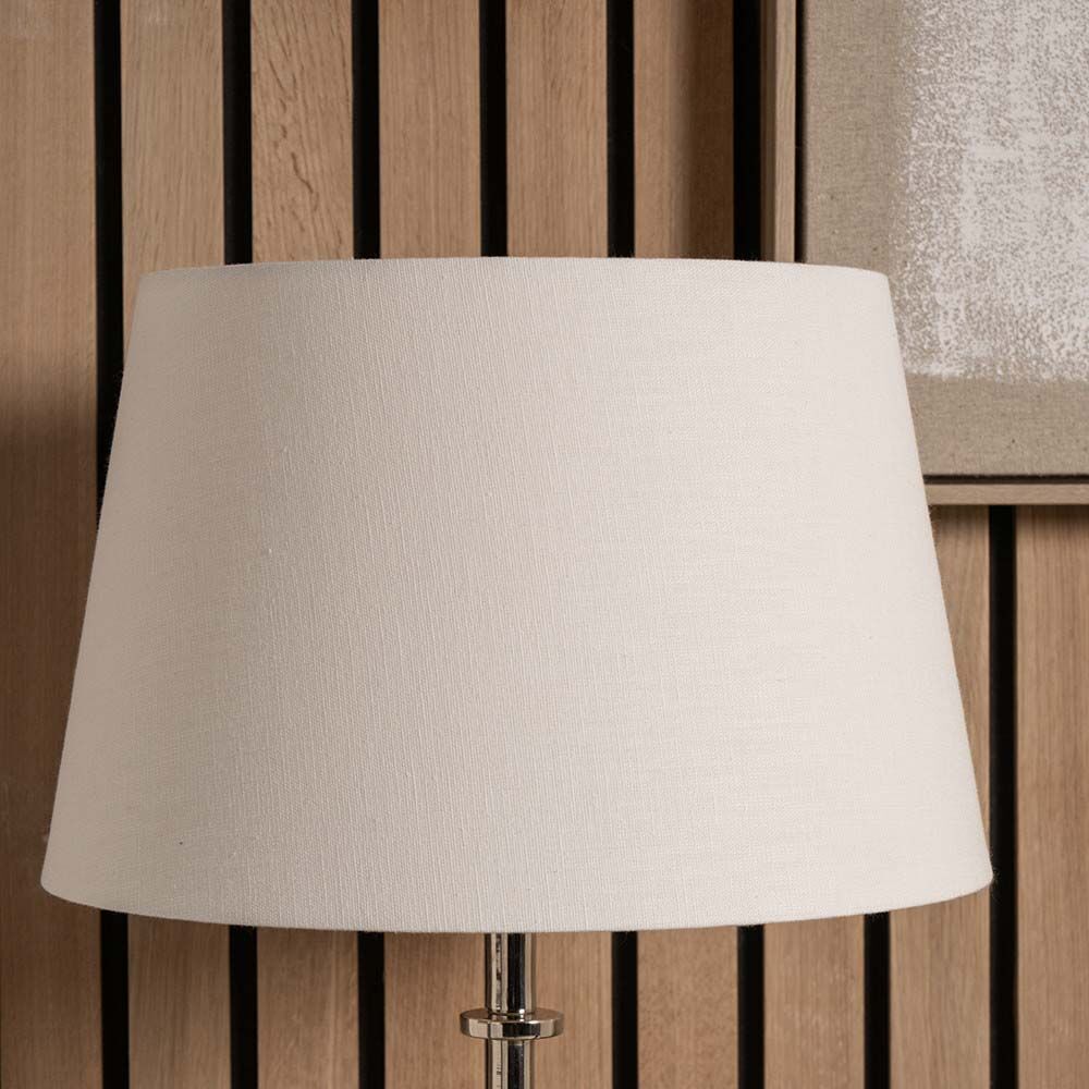 Pacific Lys 35cm White Self Lined Linen Tapered Cylinder Shade 36-074-14WH