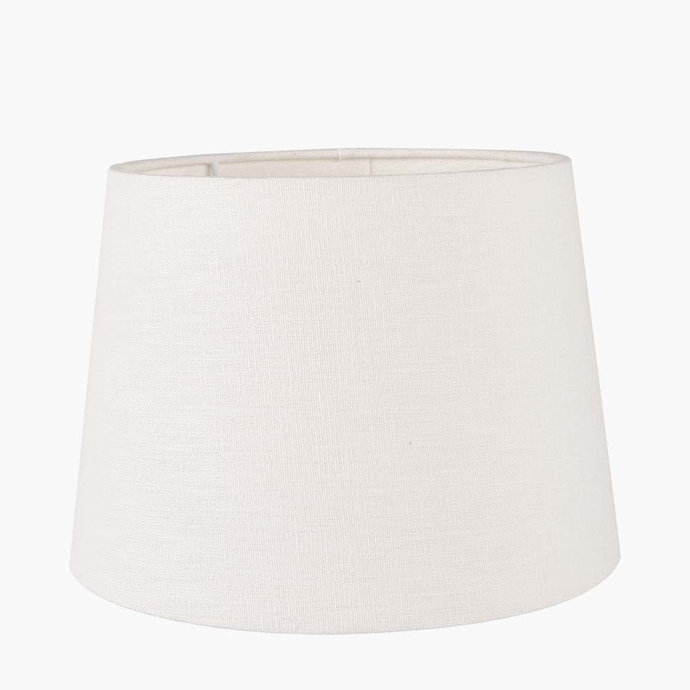 Pacific Lys 35cm White Self Lined Linen Tapered Cylinder Shade 36-074-14WH - Image 2