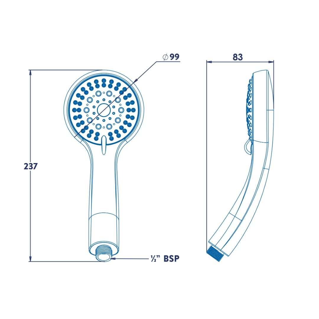 Croydex Amalfi Five Function Shower Handset - Chrome - Image 3