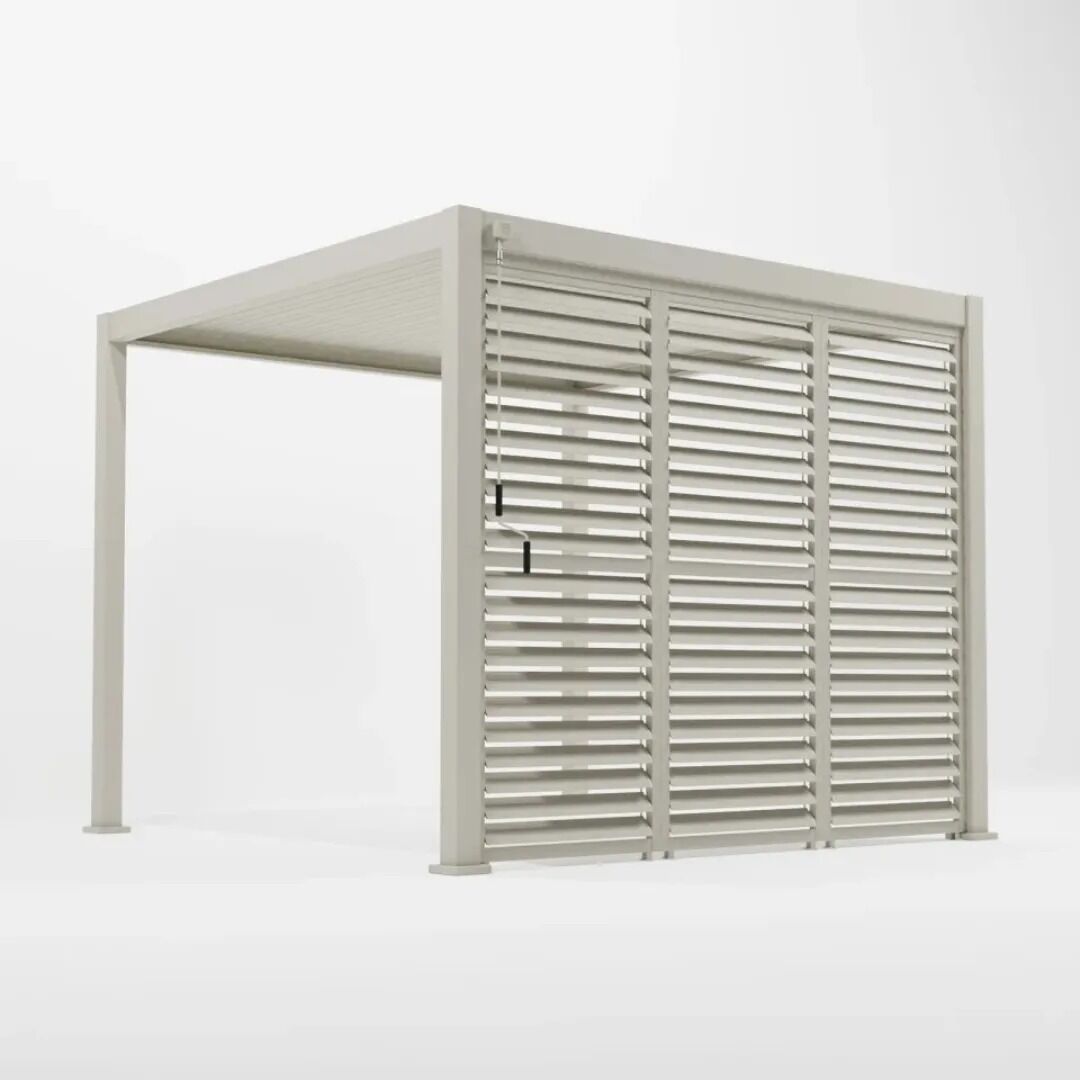 Nova <br> Titan Aluminium 1m Shuttered Louvre Side Panel - Pebble - Image 3