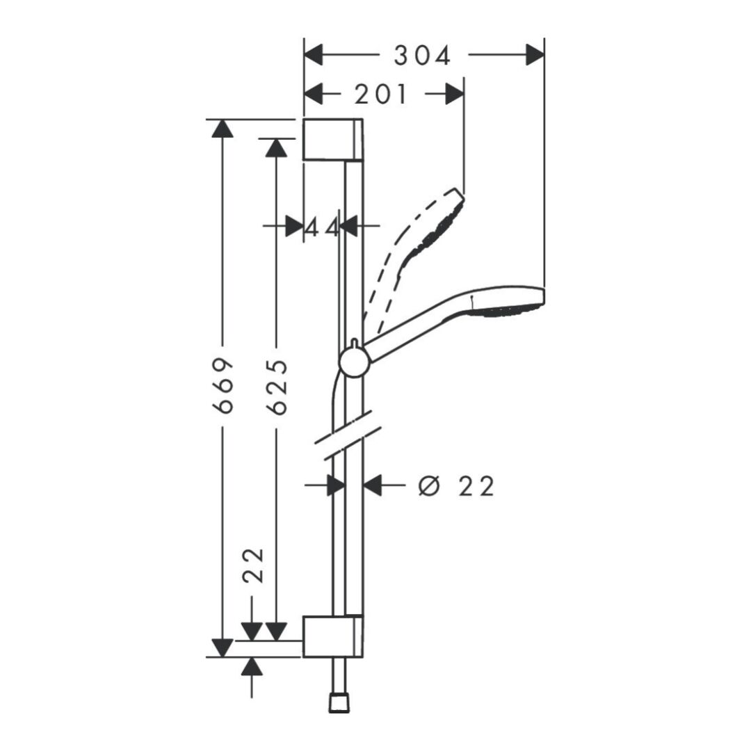 Hansgrohe Croma Select S Shower set 110 Vario with shower bar 65 cm - Image 4