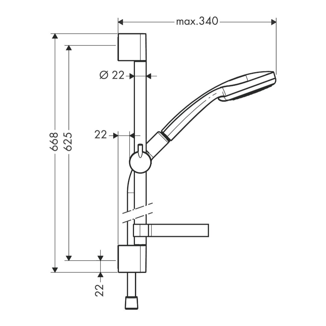 Hansgrohe Croma 100 Shower set Vario with shower bar 65 cm and soap dish - Image 2