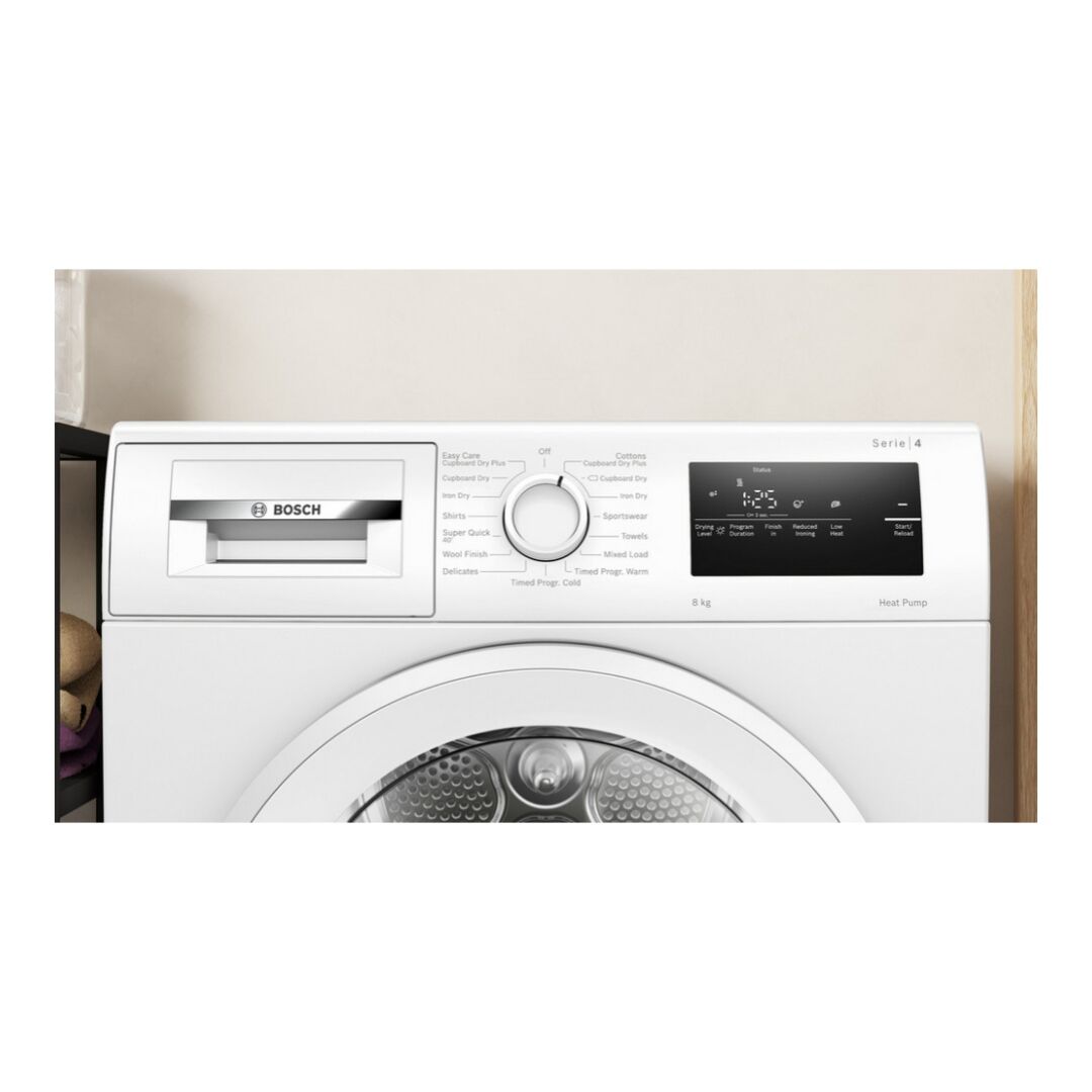 Bosch WTH85225GB 8kg Heat Pump Tumble Dryer - White - Image 3