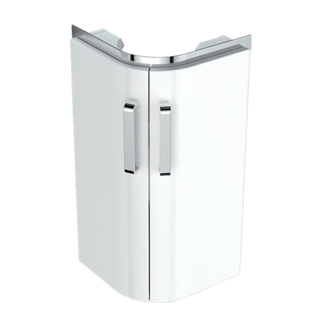 Twyford Selnova Compact Corner Two Door Cabinet & Basin - White - Image 2