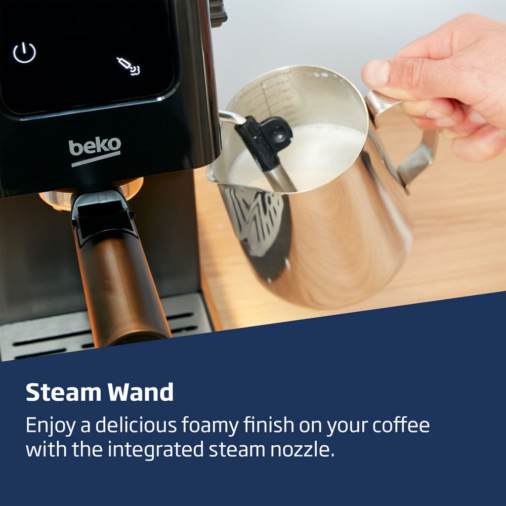 Beko CEP5302B CaffeExperto Manual Espresso Coffee Machine with Steam Wand - Black - Image 6