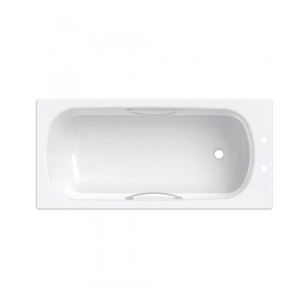 Twyford Celtic 1.5m Two Tap Hole Single Ended Bath With Twin Grips - White