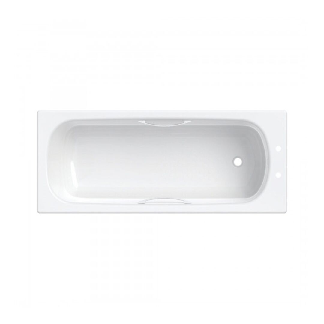 Twyford Celtic 1.7m Two Tap Hole Single Ended Bath With Twin Grips - White