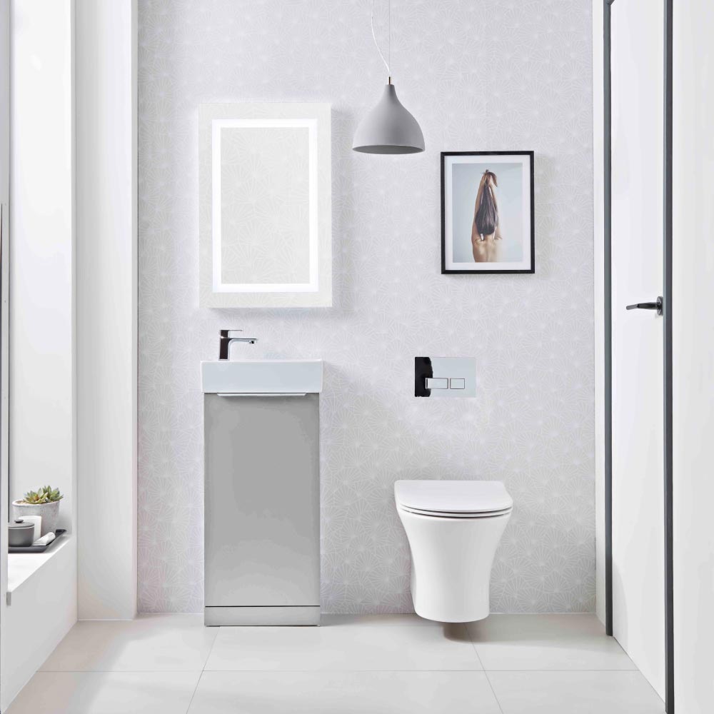 Roper Rhodes Alto 400 Freestanding Complete Basin Unit - Light Grey - Image 2