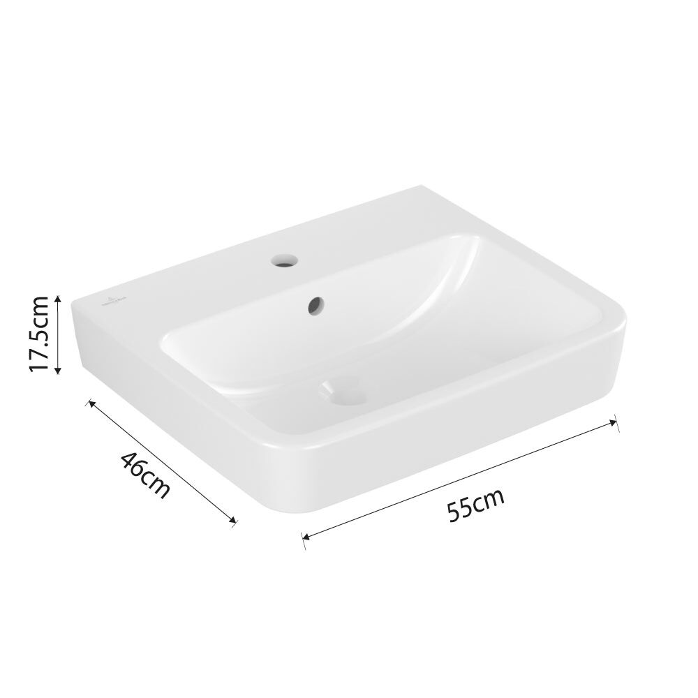 V&B O.novo Basin 550mm - White Alpin - Image 3