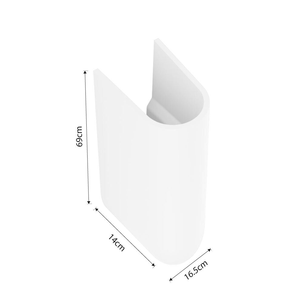 V&B O.novo Full Pedestal For 450mm/500mm/550mm Basin - White Alpin - Image 2