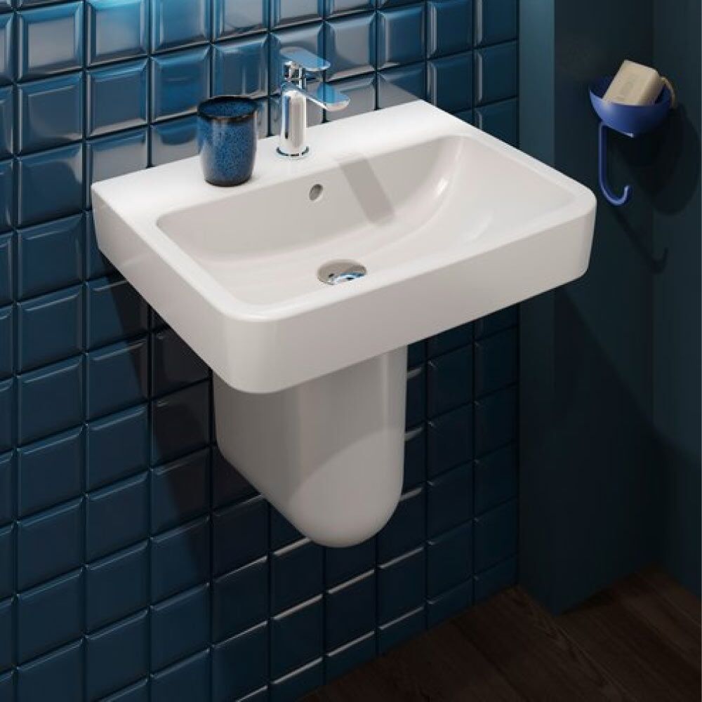 V&B O.novo Semi Pedestal For 550mm Basin - White Alpin - Image 2