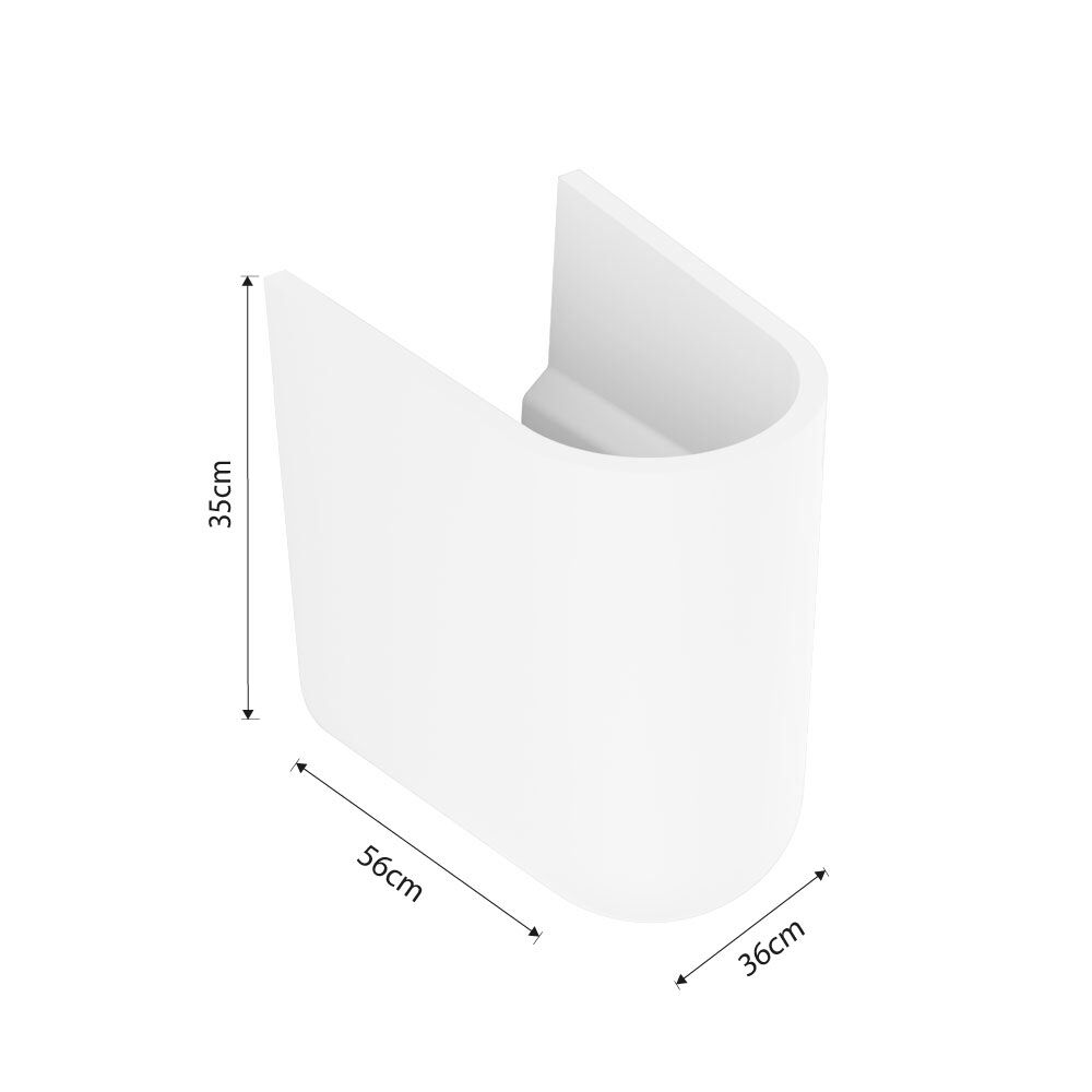 V&B O.novo Semi Pedestal For 550mm Basin - White Alpin - Image 3