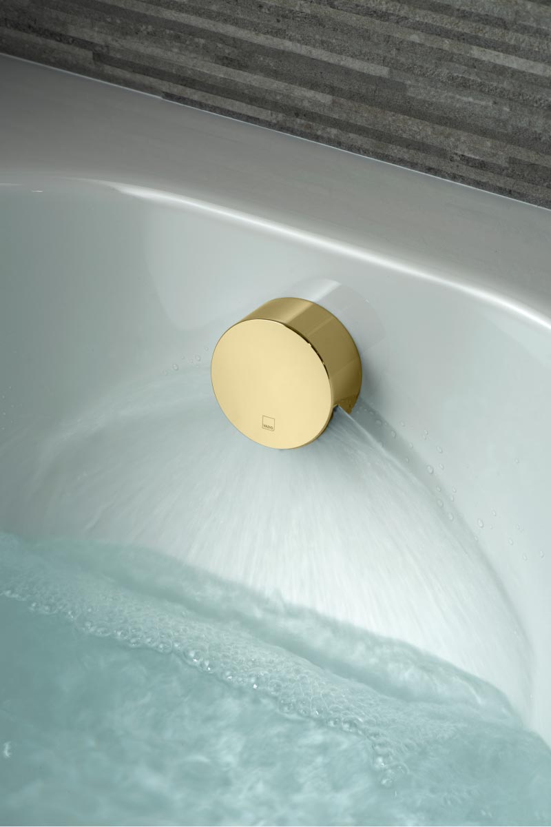Vado Cameo Bath Filler with Waste & Overflow - Satin Brass Finish - Image 2