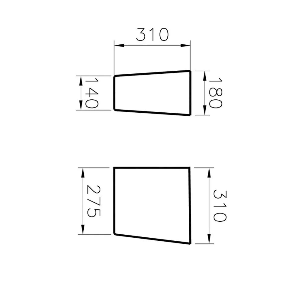 VitrA Integra Semi Pedestal For 550mm Basin - Image 2