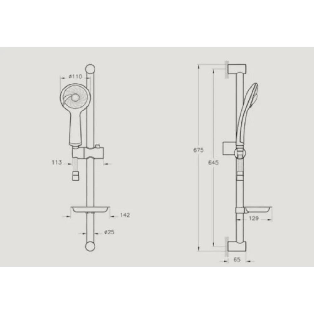 VitrA High Pressure Thermostatic Bar Shower Valve C/W Multi Function Kit - Image 3