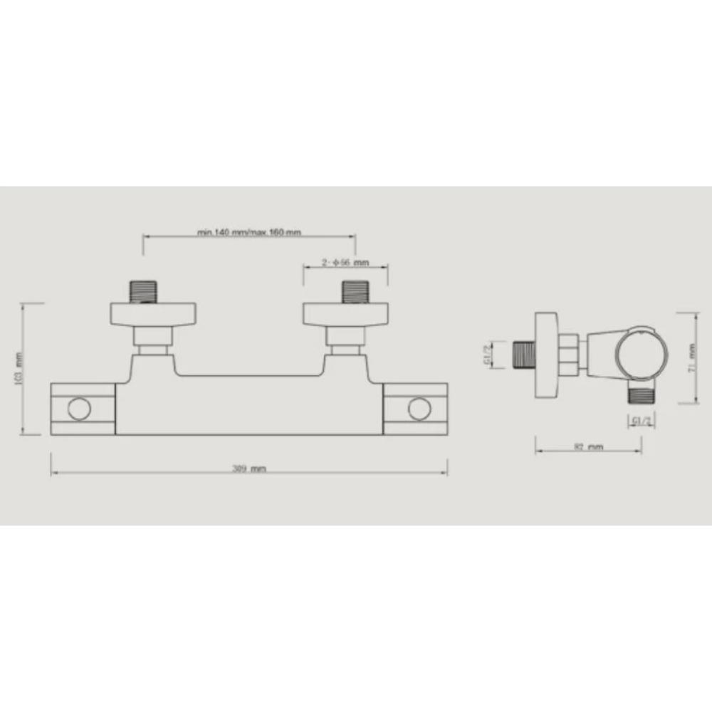 VitrA High Pressure Thermostatic Bar Shower Valve C/W Multi Function Kit - Image 4