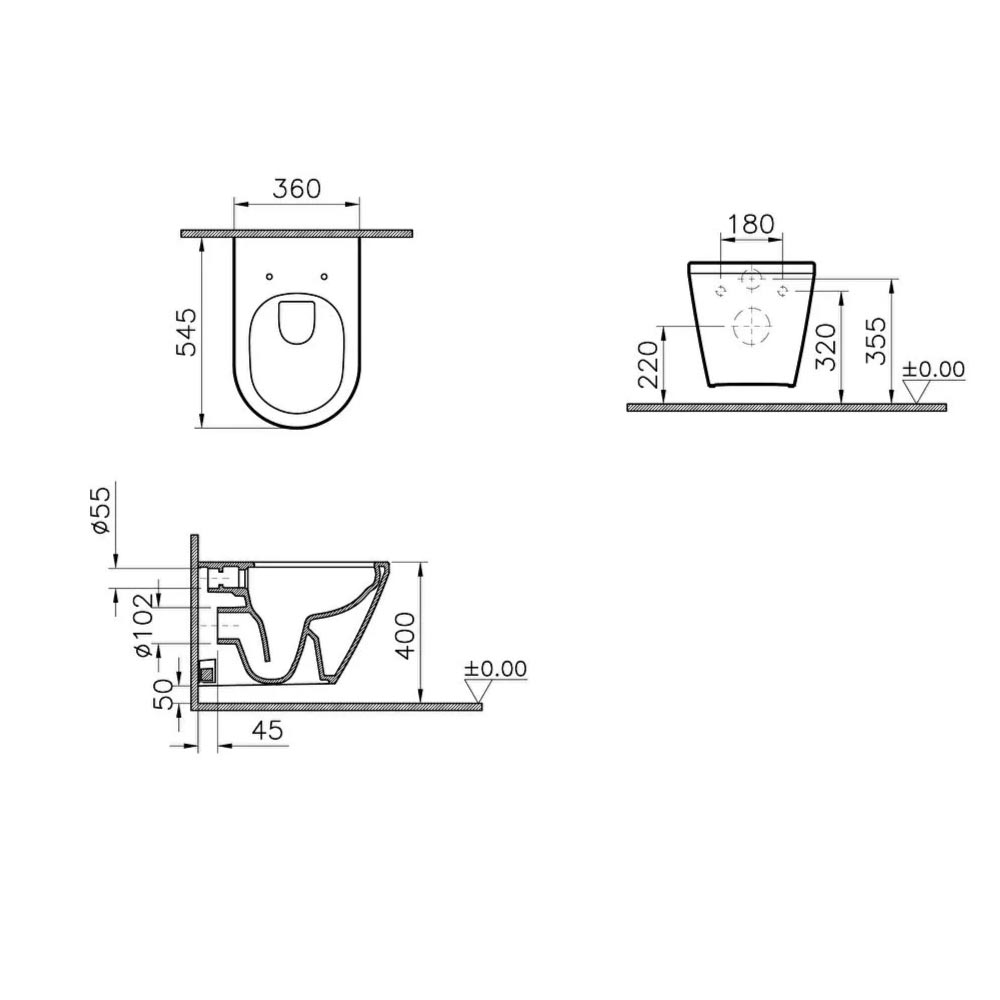 VitrA Integra Wall Hung Soft Close Complete Toilet - Image 3
