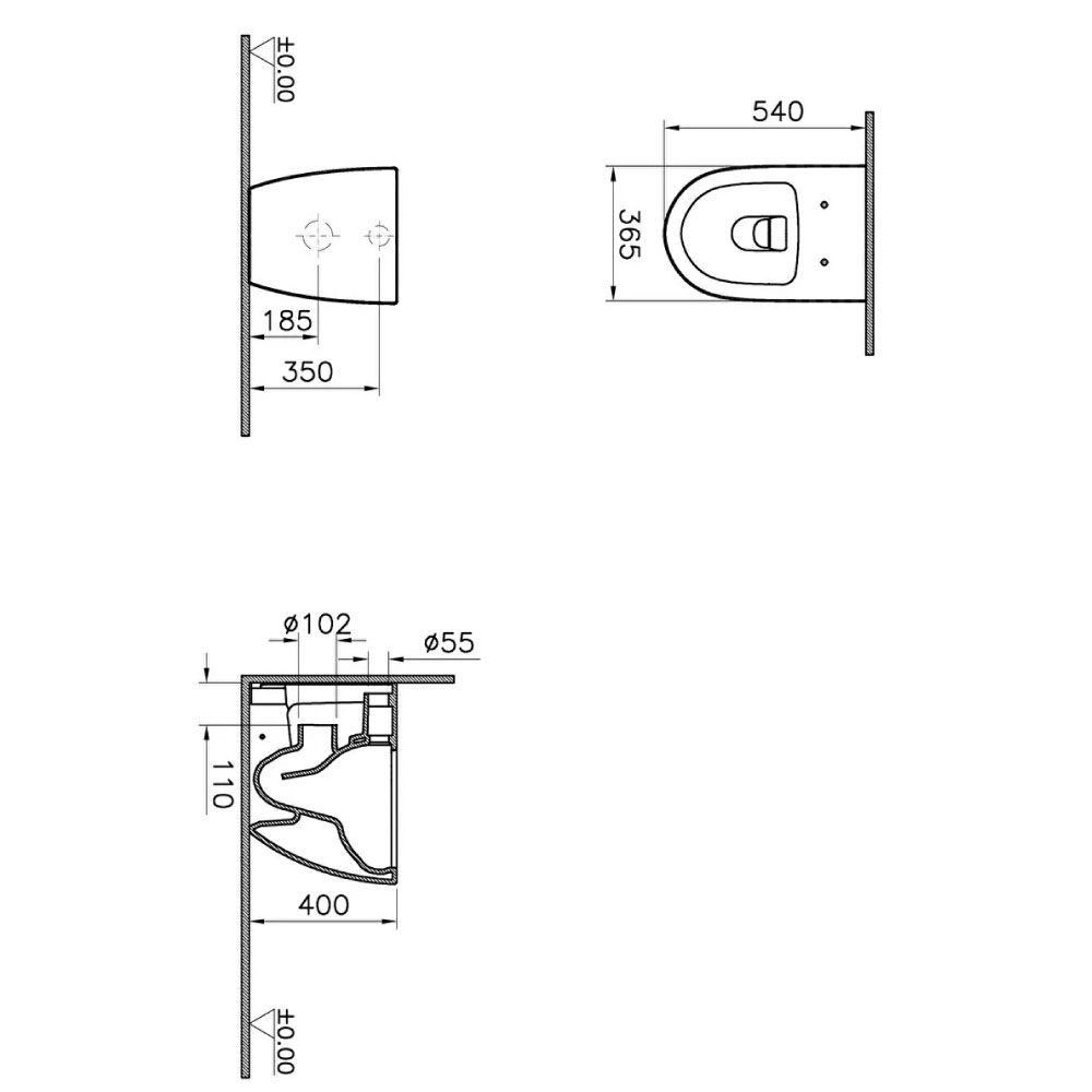 VitrA Sento Back To Wall Concealed Cistern Soft Close Complete Toilet - Image 3