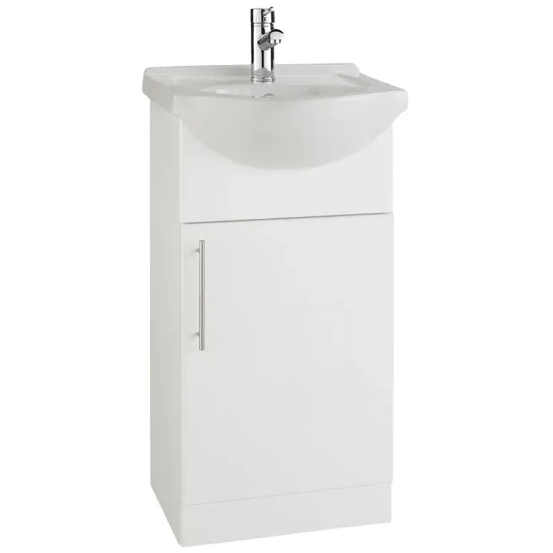 Kartell Encore 55cm Cabinet With Semi-Recessed 1 Tap Hole Basin Set