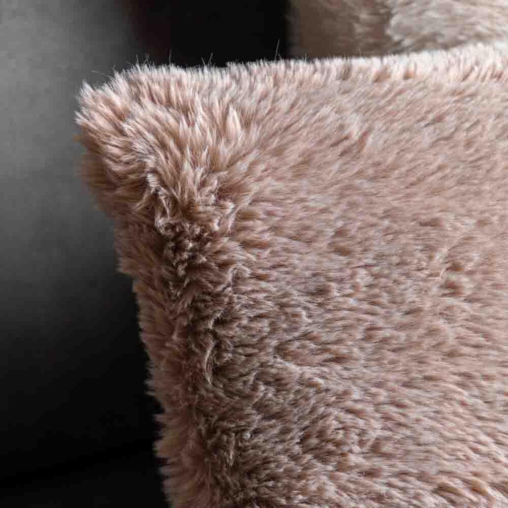 Juniper Faux Fur Cushion Mauve - Feather Filled - Image 3