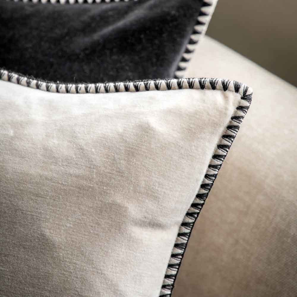 Nico Velvet Cushion Taupe - Poly Filled - Image 3