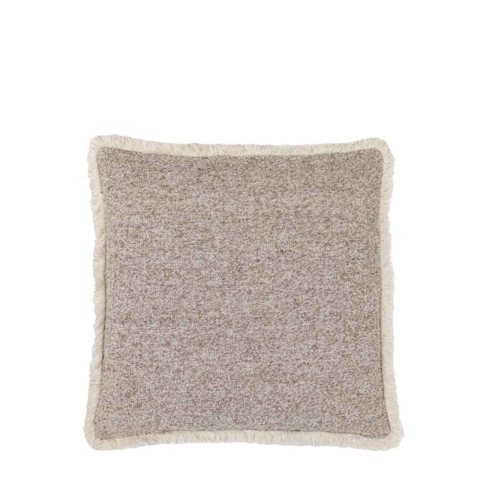 Woodleigh Fringe Cushion Stone - Feather Filled
