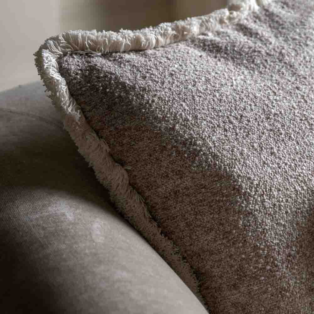 Woodleigh Fringe Cushion Stone - Feather Filled - Image 3