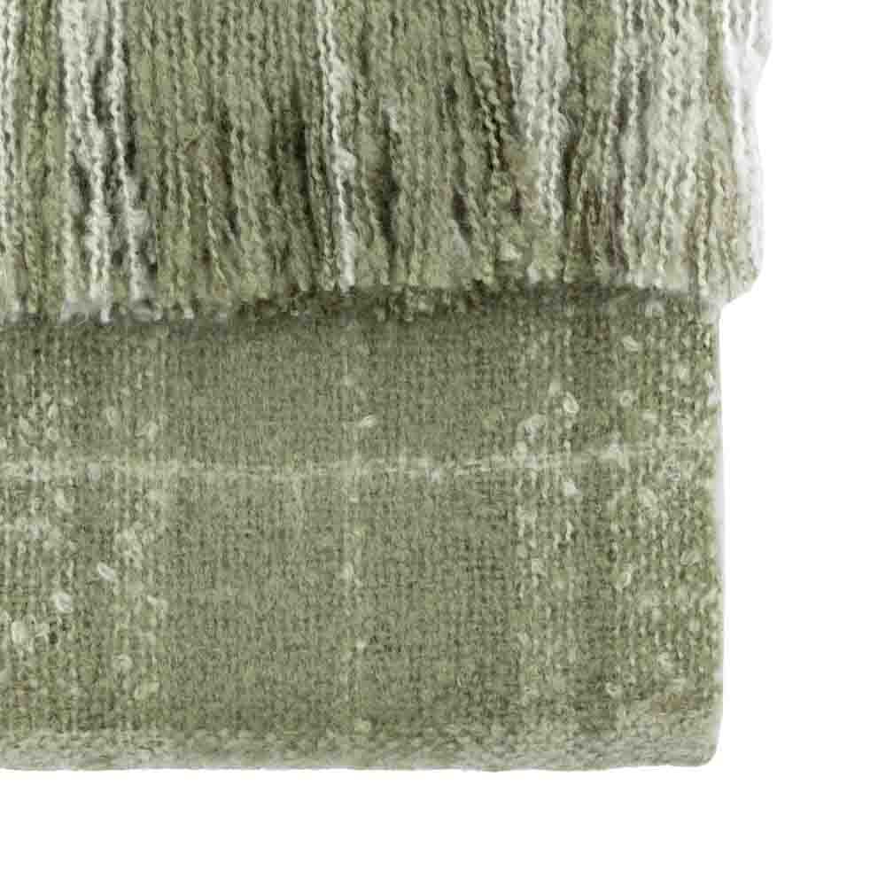 Check Faux Mohair Throw Olive - Image 5