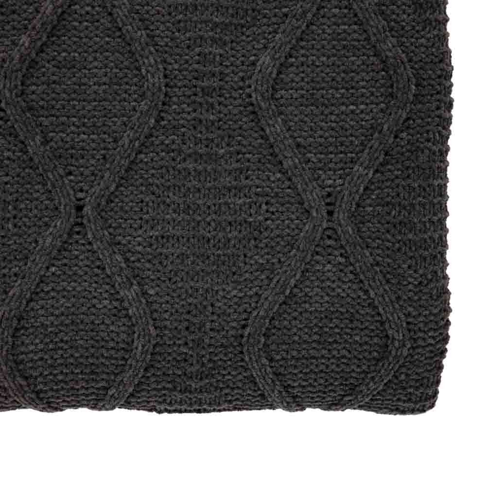 Chenille Cable Throw Grey - Image 6