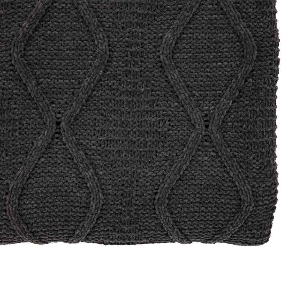 Chenille Cable Throw Grey - Image 8
