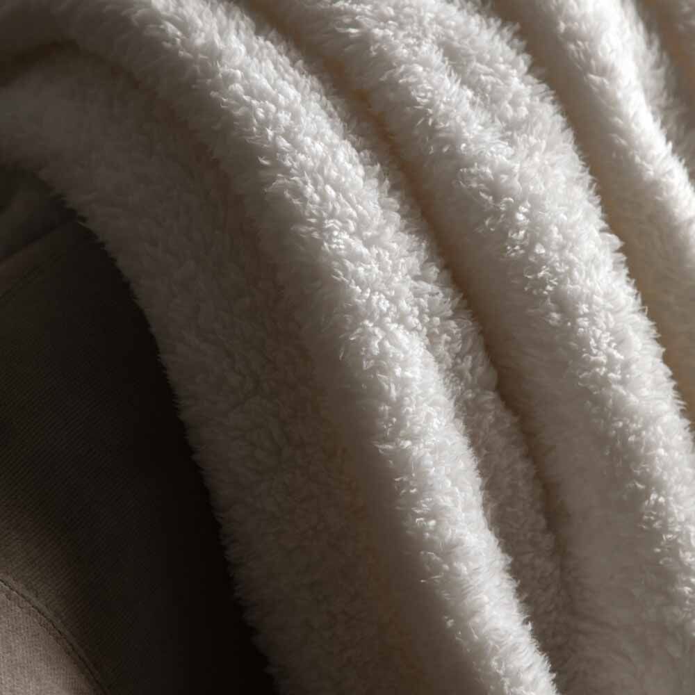 Plain Fringe Teddy Throw Natural - Image 3