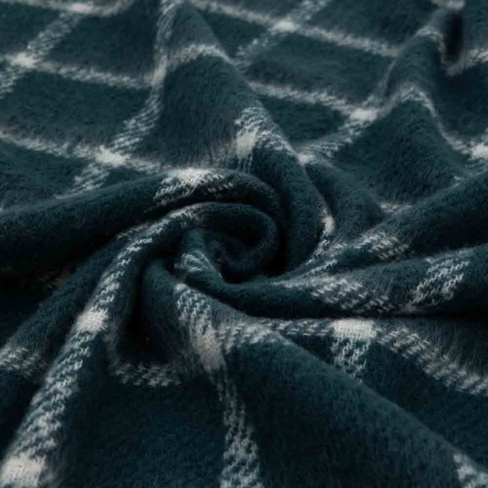 Poly Mohair Check Throw Blue - Image 6