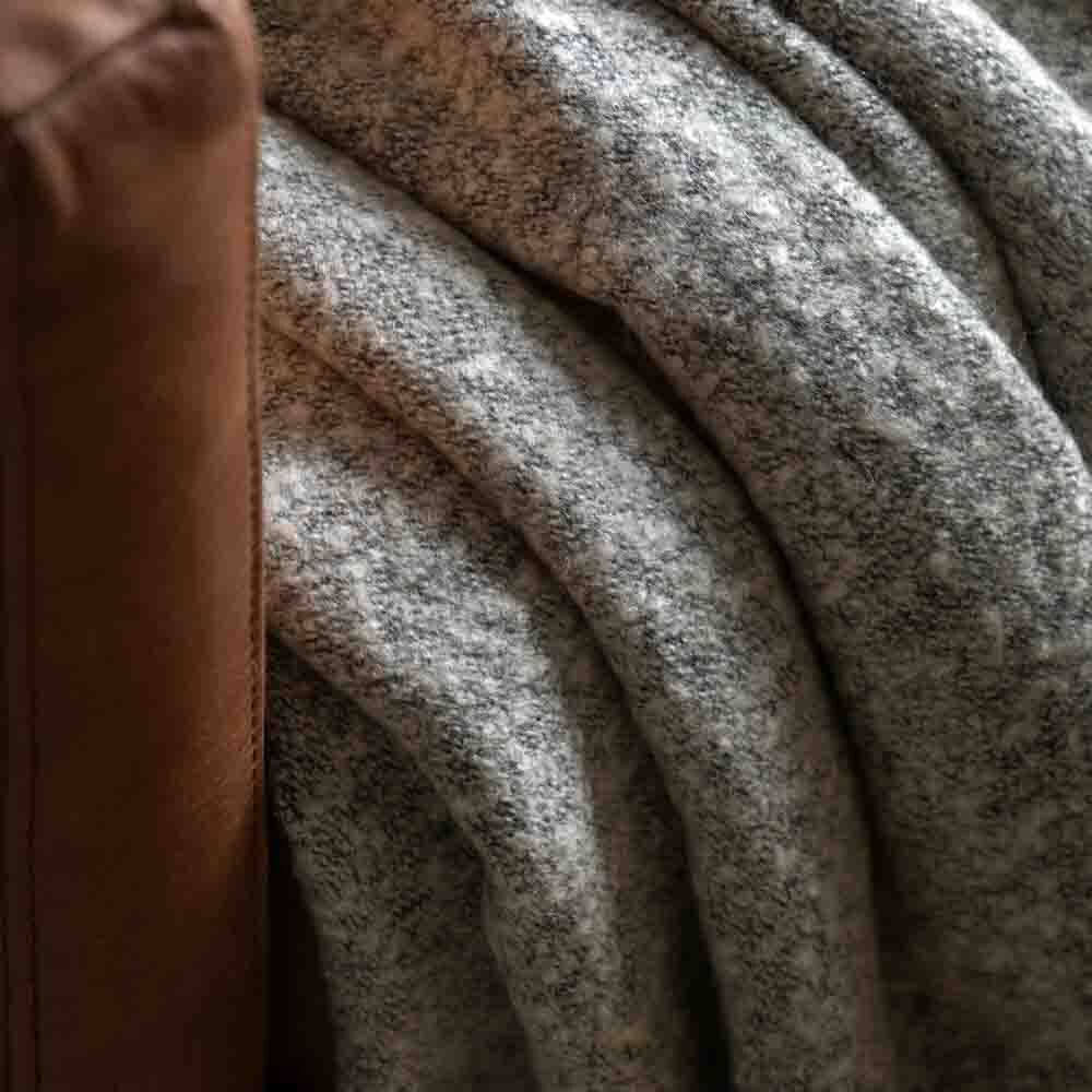 Melange Acrylic Throw Dark Grey - Image 3