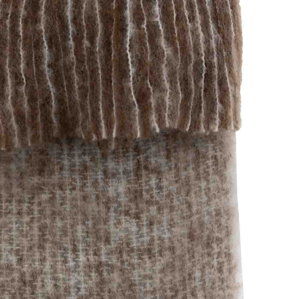 Mohair Fringe Throw Brown & Natural - Image 4