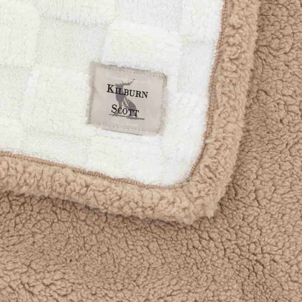 Oakley Checked Sherpa Throw Cream - Image 5