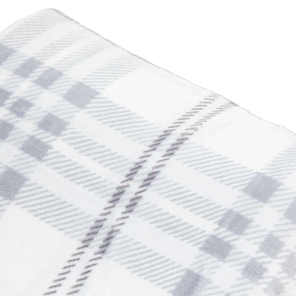 Tartan Sherpa Throw Grey - Image 8