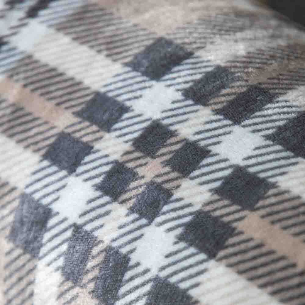 Tartan Sherpa Throw Natural - Image 3