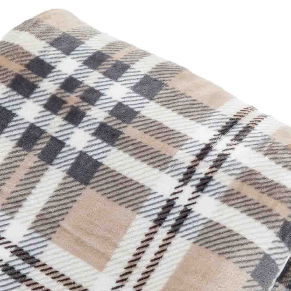 Tartan Sherpa Throw Natural - Image 9