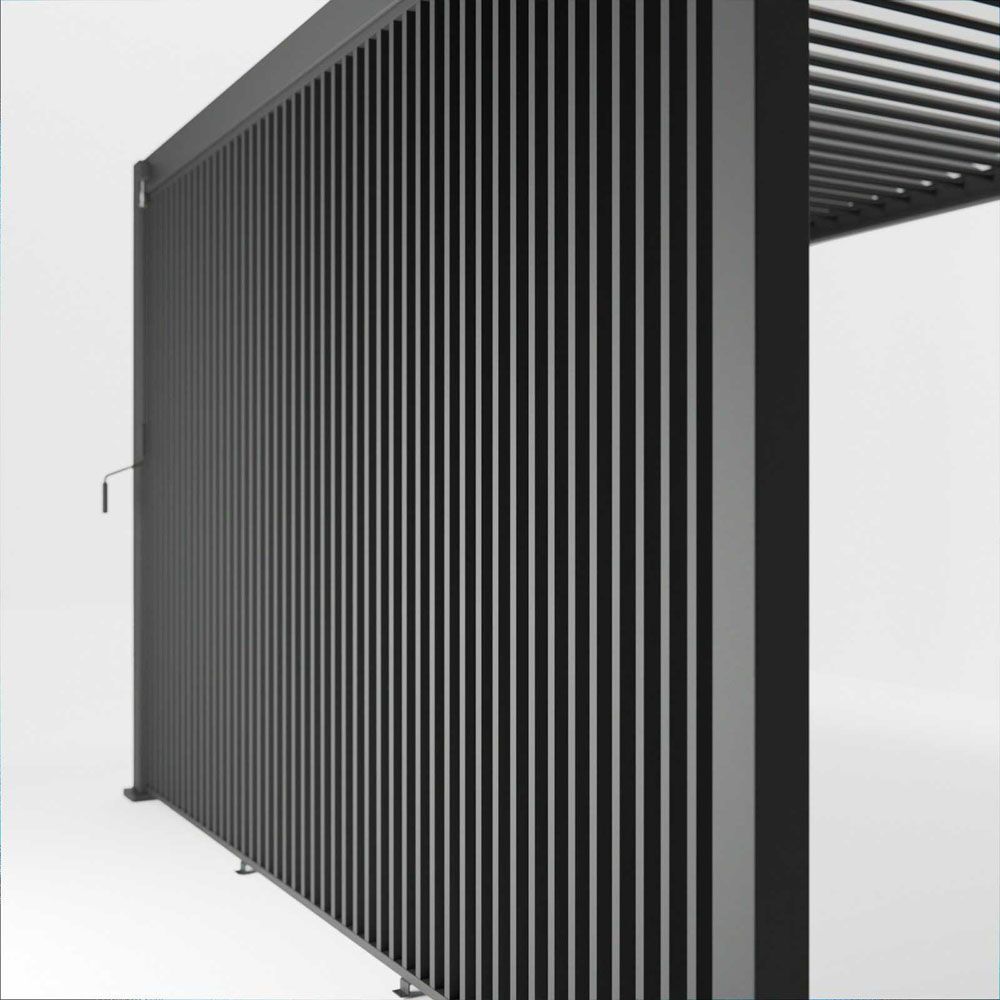 Nova <br> 1m Vertical Louvre Side Wall Panel - Grey - Image 3