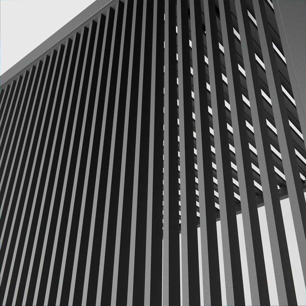 Nova <br> 1.2m Vertical Louvre Side Wall Panel - Grey - Image 2