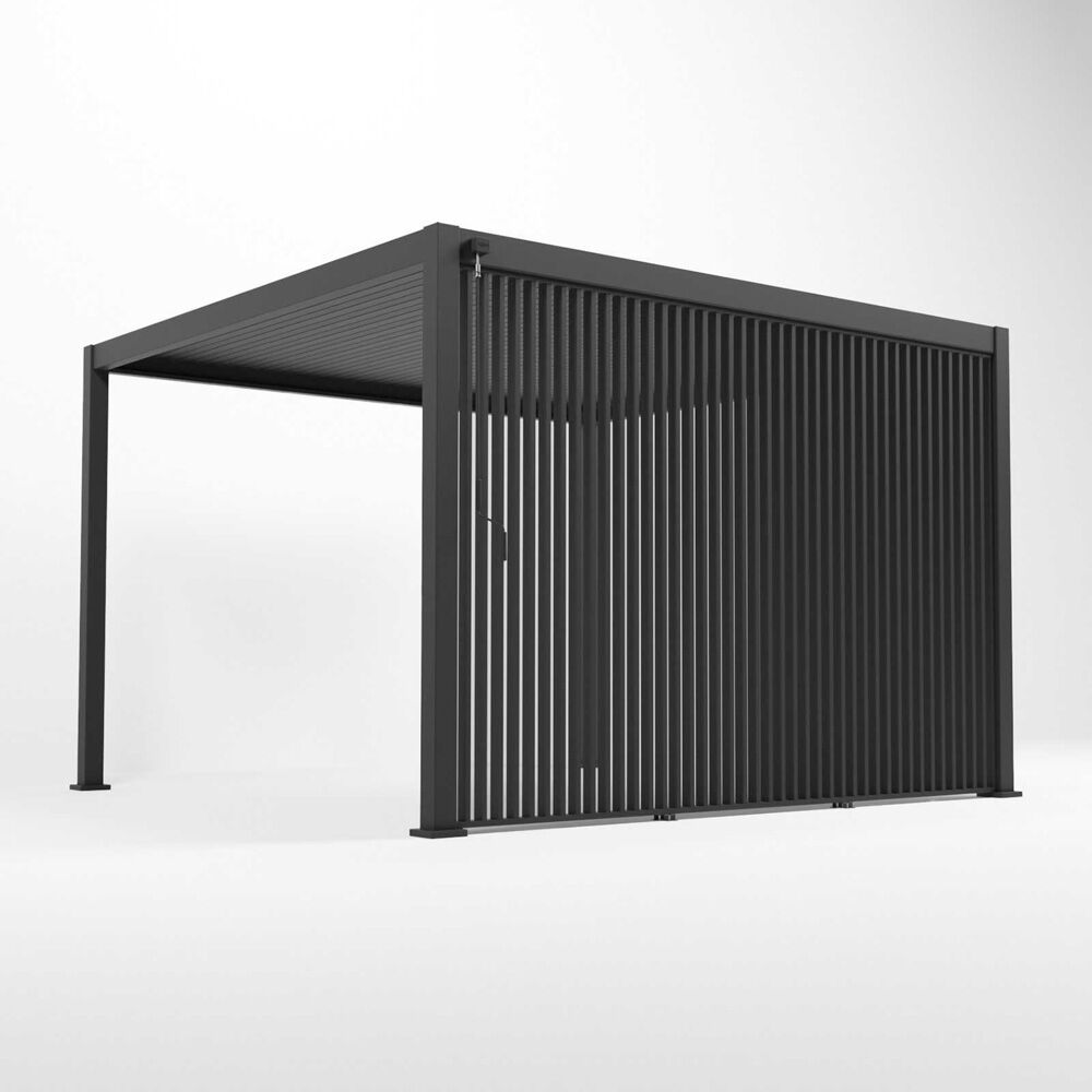 Nova <br> 1.2m Vertical Louvre Side Wall Panel - Grey - Image 4