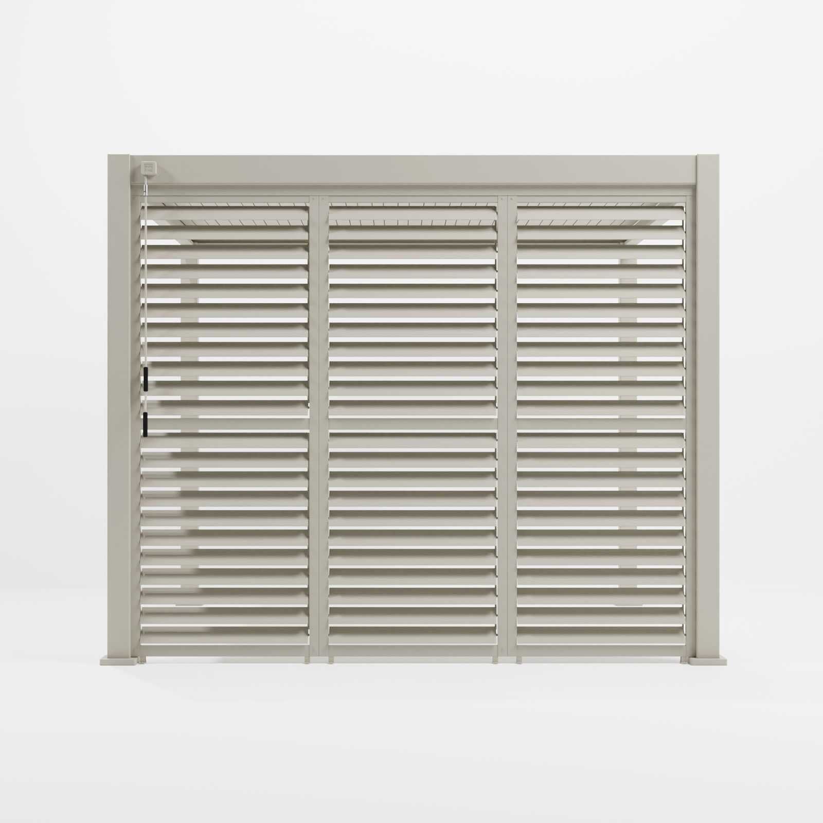 Nova <br> Titan Aluminium 1m Shuttered Louvre Side Panel - Pebble
