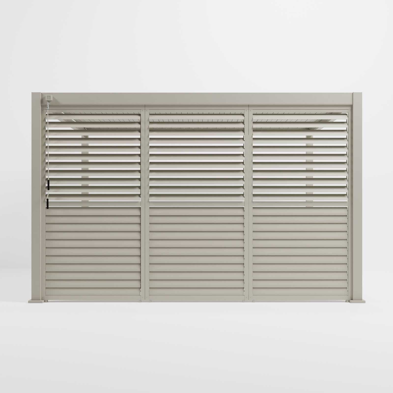 Nova <br> Titan Louvre Manual Side Wall - 4m - Pebble