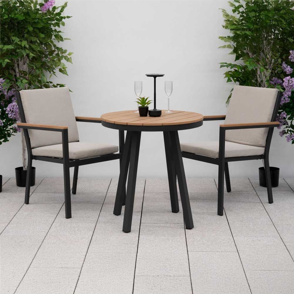 Nova <br> Heidi 2 Seat Bistro Set - 0.7m Round Table - Light Grey