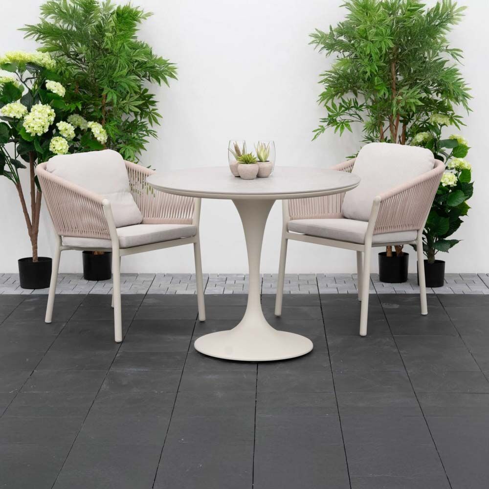 Nova <br> Hayden 2 Seat Bistro Set - 0.9m Round Table - Pebble