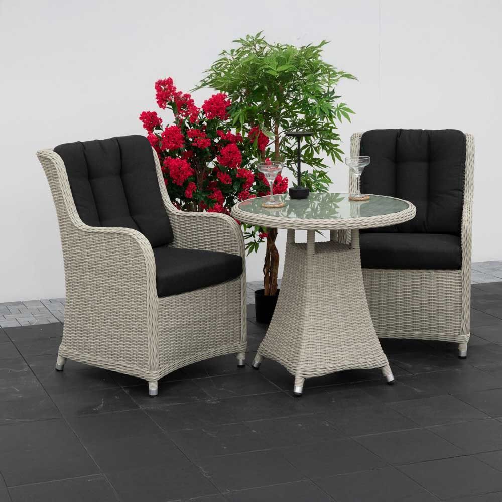 Nova <br> Avery 2 Seat Bistro Set - 0.7m Round Table - Ash Grey